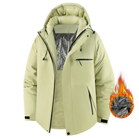 Veste matelassée d'hiver pour homme et femme, manteau chaud et épais à capuche pour la randonnée en plein air, le camping, l'alpinisme, les sports de neige, olive