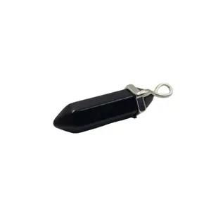 Echter Stein Heilung spunkt Reiki Chakra Anhänger, Schmuck herstellung Steine Großhandel Black Obsidian