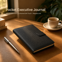 Agenda de poche portable A6 en cuir PU, agenda quotidien 2026, reliure cousue, papier épais, bloc-notes mémo
