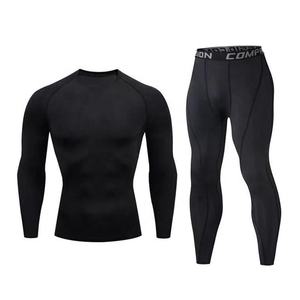 2 parça eğitim Sweatsuits erkek hızlı kuru spor Fitness setleri nem esneklik spor Rush Guard tayt Suits - Product Image 3