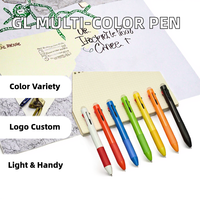 Stylo à bille simple et mignon personnalisé, marqueurs en plastique multicolores, écriture 0,5 mm, encre noire/bleue, logo promotionnel