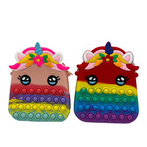 <span class=keywords><strong>Mochila</strong></span> <span class=keywords><strong>Pop</strong></span> para niñas, monedero, unicornios, Push Popper Bubble Fidget Toy, Mini bolso <span class=keywords><strong>de</strong></span> hombro <span class=keywords><strong>de</strong></span> silicona para Navidad, Año Nuevo - Product Image 3