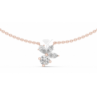 Collier en Y pour femme KRUP JEWELS avec diamant de laboratoire floral, pendentif goutte en or massif motif vigne botanique, pendentif lariat cascade naturel