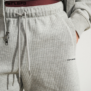 Pantalones Deportivos Casuales para Hombre, Tejido Waffle Sólido, 100% Algodón Ecológico, Bolsillos Estándar GR, para Verano y Otoño, Ropa de Calle y para el Hogar - Product Image 3