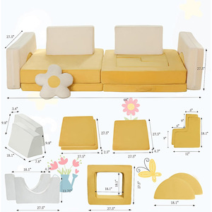 Giving Tree Kids Modular <b>Sofa</b> Building Blocks 27.5 In Yellow Educational Climbing Furniture For Children Age 3 And Above - Product Image 1