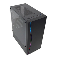 Boîtier d'ordinateur de jeu en alliage d'aluminium de type Mid Tower avec panneau frontal RGB pour micro ATX