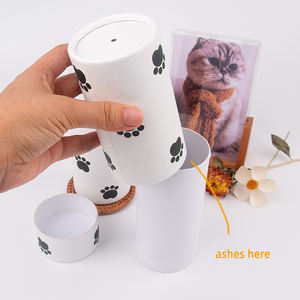 Modern <span class=keywords><strong>Paw</strong></span> Printing 100% Biodegradável Eco-Friendly Madeira Retângulo <span class=keywords><strong>Pet</strong></span> Cremação Cinzas Espalhamento Urna Tubo para Pequenos Animais - Product Image 2