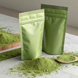 Wholesale Custom Printing Logo Stand up Bag Resealable Ziplock Mylar Pouch Smell Proof <b>Powder</b> <b>Matcha</b> <b>Tea</b> Food Packaging Bag - Product Image 3