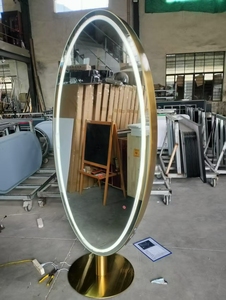 LED <b>Lighted</b> Arch Mirror with Built-in Double Drawers, Customizable <b>Vanity</b> Desk Mirror Set for Salon Factory Direct Wholesale - Product Image 6