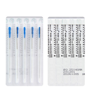 Aiguilles d'acupuncture stériles jetables avec tube guide, emballage individuel, 100 pièces/boîte, acier inoxydable, pour l'acupuncture TCM - Product Image 3