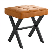 Tabouret de maquillage moderne et léger en acier inoxydable, avec repose-pieds en X, pour école, gymnase, chambre, salon, hôtel