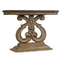 Console de luxe en bois sculpté à la main, style campagne française, finition vieillie, pour entrée et couloir