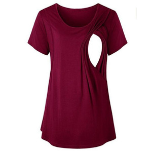 Abbigliamento da notte estivo per allattamento comodo da <span class=keywords><strong>donna</strong></span> in gravidanza abbigliamento <span class=keywords><strong>premaman</strong></span> <span class=keywords><strong>pigiama</strong></span> a manica corta pantaloncini da allattamento tinta unita - Product Image 6