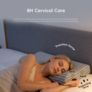 YUE RISE Tissu tricoté en polyester anti-étirement, soutien ergonomique 4 zones, <span class=keywords><strong>oreiller</strong></span> personnalisable en forme de B, améliore les problèmes cervicaux - Product Image 4