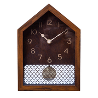 Horloge en bois en forme de maison à pendule, design mignon de dessin animé pour enfants, décoration de la maison