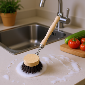 Dish <b>Brush</b> Wood Pure Horsehair 4.2 Cm Cleaning Kitchen Use - Product Image 3