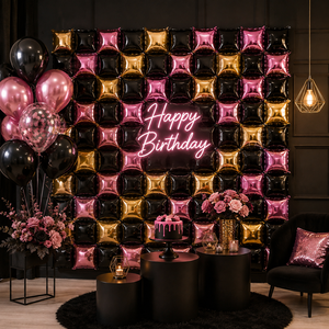 Ballons en Mylar en gros pour toile de fond murale, ballons carrés en aluminium pour décoration de fête d'anniversaire, de mariage ou de fiançailles - Product Image 2