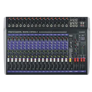 Console de mixagem de áudio profissional com 16 canais, monitor de gravação, equipamento de mixagem, processador de som ao vivo, controlador de DJ ex1602