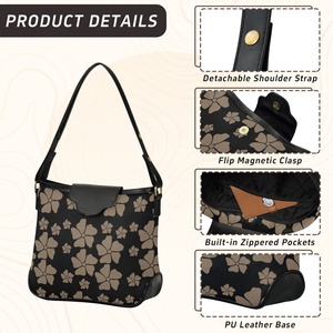 Sac à main pour femmes Aloha Hawaii Brown Flower College en cuir PU, imprimé personnalisé, grand sac à fermeture éclair, sac bandoulière, sac à épaule en cuir - Product Image 3