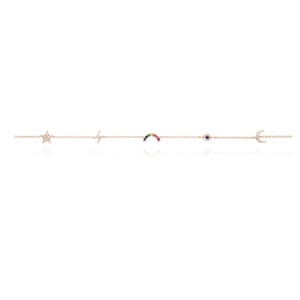 LOZRUNVE women Rainbow <strong>Moon</strong> Star Lightning Eye Cosmic Charm <strong>Necklace</strong> Choker <strong>Silver</strong> 925 - Product Image 3