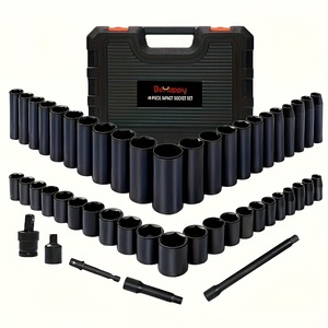 <span class=keywords><strong>BeHappy</strong></span> 49Pcs Jeu de douilles à percussion 3/8 ", SAE (5/16"-3/4 ") et métrique (8-22mm) - Product Image 1