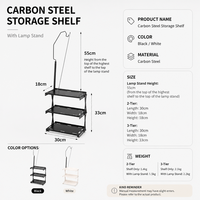 Étagère de rangement de camping d'extérieur en fer à 3 niveaux, télescopique, portable, multifonctionnelle, pliable pour pique-nique, organisateur suspendu