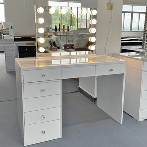<span class=keywords><strong>Tocador</strong></span> <span class=keywords><strong>de</strong></span> Maquillaje Moderno <span class=keywords><strong>de</strong></span> Roble Personalizable para Mujer, Diseño Plegable, Luces LED Regulables, Panel <span class=keywords><strong>de</strong></span> Espejo Coiffeuse para Dormitorio - Product Image 3