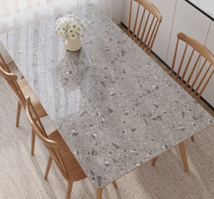 Cubierta de <span class=keywords><strong>Mesa</strong></span> <span class=keywords><strong>Transparente</strong></span> de PVC Impresa con Láser, Impermeable y Suave, con Diseño Floral, Película Plástica para Mesas de Comedor, Técnica No Tejida - Product Image 1
