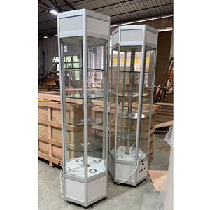 Boutique phong cách xoay LED thắp sáng kính hiển thị Stand & Glass tủ trưng bày - Product Image 4