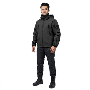 Custom Autumn Warm <b>Canvas</b> Softshell Stand Collar Waterproof Jacket Men - Product Image 1