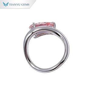 แหวนเพชรรูปทรงลูกแพร์สีชมพู Tianyu Gems แบบสั่งทำพิเศษ 10K14K18K ดีไซน์วงแหวนบิดเกลียวแบบแยกส่วน แหวนสำหรับผู้หญิง สไตล์โรแมนติก เหมาะสำหรับการขอแต่งงาน - Product Image 3
