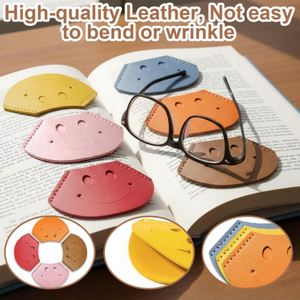 Smile Book Corner Protector PU Leather Happy <b>Bookmark</b> Portable Paper Page Mark Clip Reusable Fun Gifts for Book Clubs - Product Image 2