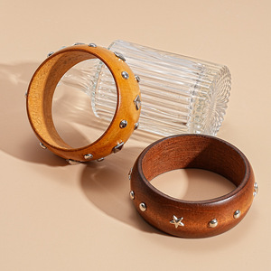 <span class=keywords><strong>Bracelet</strong></span> en bois vintage en forme d'étoile, <span class=keywords><strong>bracelet</strong></span> à clous géométriques pour femmes - Product Image 3