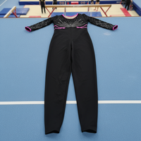 Justaucorps de gymnastique et de danse pour femme adulte en Spandex/Nylon, taille personnalisée 34, manches longues, pour entraînement et spectacle