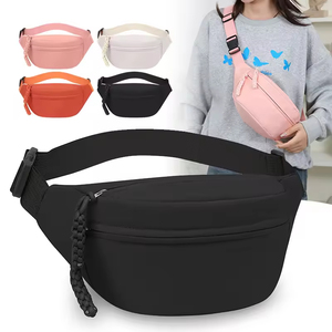 Outdoor Sports Waist Bag Travel Crossbody Shoulder Bag <b>Large</b> Capacity Plain Nylon Waist Bum Fanny Pack for Women Men - Product Image 1