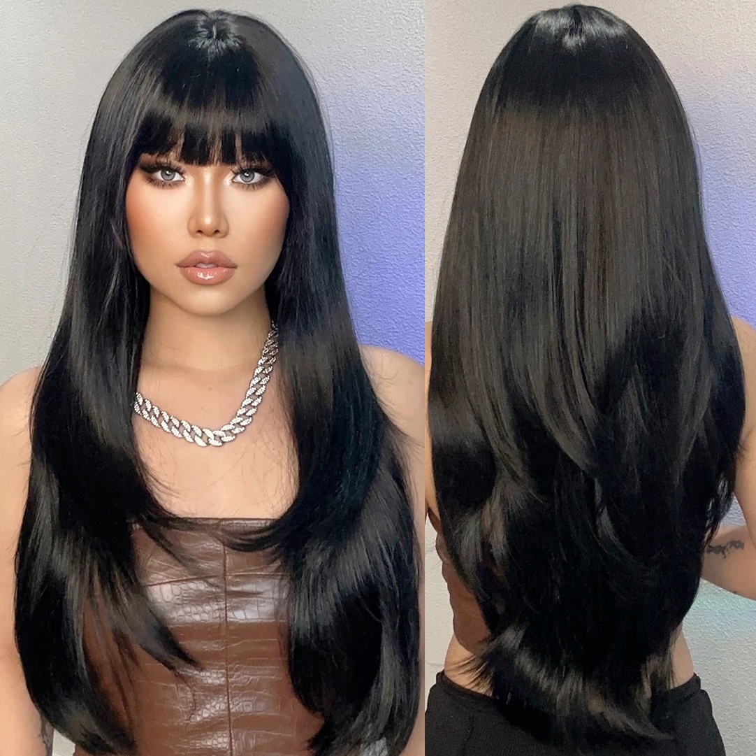 Long Straight Layered Wigs - Natural Look & Heat Resistant display picture 3