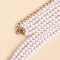 Chaîne de taille multi-couches tendance et sexy pour mariage et fiançailles, avec perles d'imitation et pampilles en perles blanches en forme de goutte d'eau
