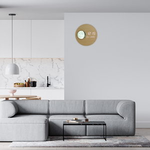 Emaf tối giản lớn đồng hồ điện tử ánh sáng ban đêm sáng tạo 12 inch mặt trăng giai đoạn gỗ kỹ thuật số dẫn Đồng hồ treo tường trang trí - Product Image 5