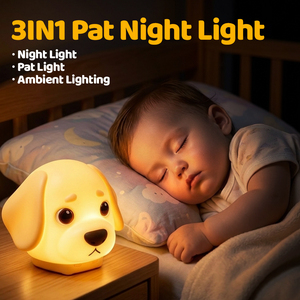 Veilleuse intelligente en silicone en forme de chien, rechargeable par USB, blanc chaud et coloré, luminosité réglable, cadeau créatif très prisé - Product Image 3
