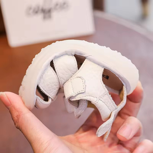 Quality Leather Summer Baby Girls Sandals Toddlers Soft Sole <b>Shoes</b> Pre Walker Baby <b>Shoes</b> White Hollow Out Baby Girl <b>Shoes</b> - Product Image 4