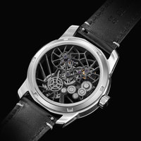 Montre mécanique de luxe pour homme, boîtier en acier inoxydable, bracelet en cuir, cadran squelette, double tourbillon, montre-bracelet automatique 42 mm