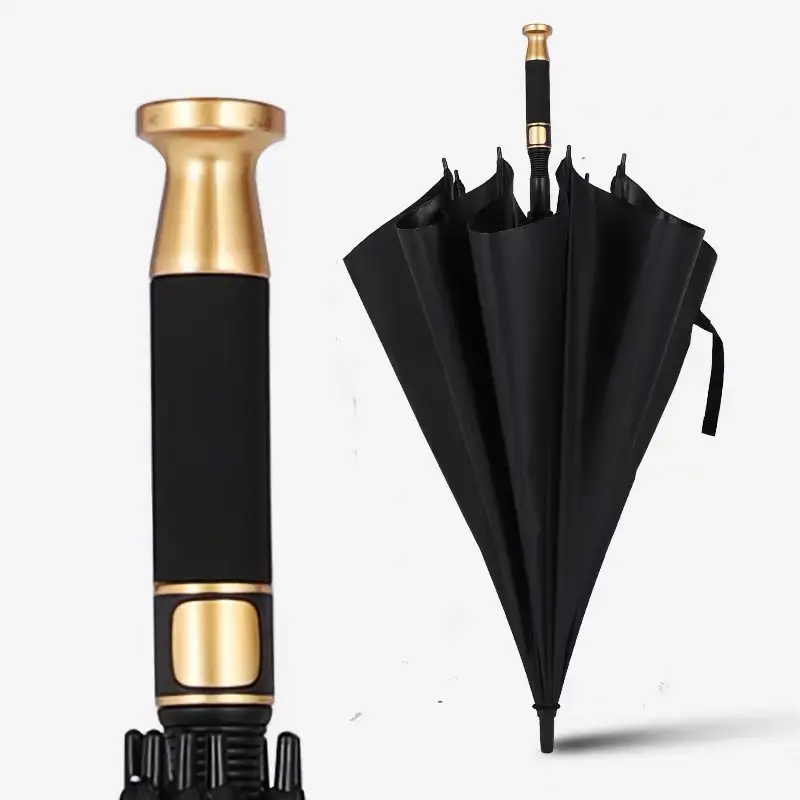 Durable Fiberglass Ribs Black Coated UV Screen Strong Wind Resistance High Density Waterproof Golf Umbrella
