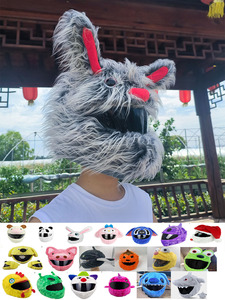 Crazy Bunny Evil Rabbit phong cách đường phố cá tính hoạt hình Mũ bảo hiểm sang trọng trang trí Mũ bảo hiểm xe máy chất liệu ABS mới - Product Image 5