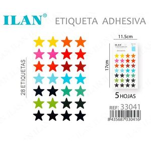 Etichette Adesive a Stella Ilan, 28 Pezzi, 5 Fogli, 17x11.5cm, Etichette Colorate per Abbigliamento - Product Image 3