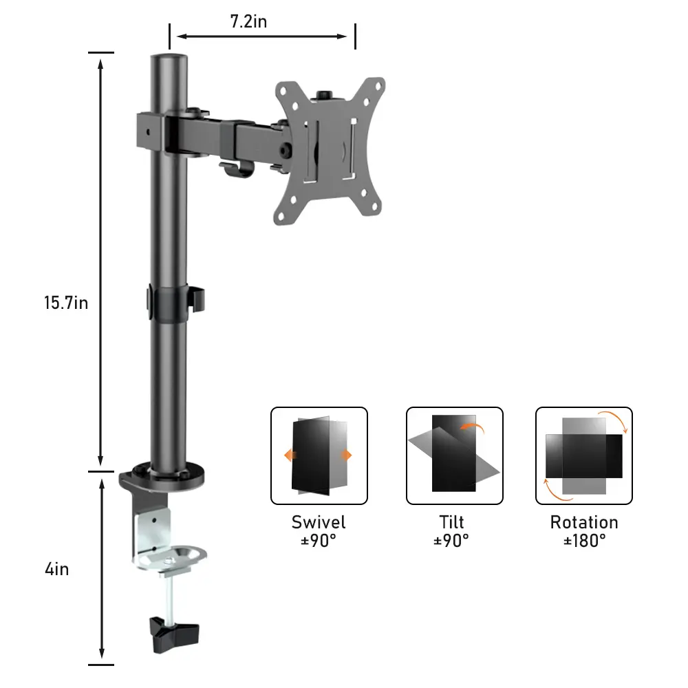 Side Mount Clip-On Monitor Laptop Stand Magnetic Clip Mount Monitor Arms