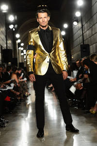 Completo da Uomo Dorato Lucido, Costume Homme per Matrimonio, Smoking Slim Fit per Sposo, <span class=keywords><strong>Blazer</strong></span> da Cerimonia in Due Pezzi - Product Image 2