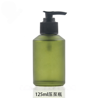 Set Botol Kosmetik Kaca Buram Hijau Zaitun Mewah 20ml30ml50ml dengan Pompa Semprot/Lotion, Sablon & Stamping Emas