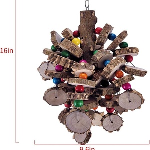 Prickly Ash Wood Bird Chewing <strong>Toy</strong> Hanging Wooden Climbing Perch for Macaw, <strong>Grey</strong> <strong>Parrot</strong>, Large <strong>Parrot</strong> Cage Supplies - Product Image 5