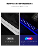 4 projecteurs LED RGB dynamiques en acrylique sans fil avec logo personnalisé, lampes de bienvenue pour seuil de porte de voiture