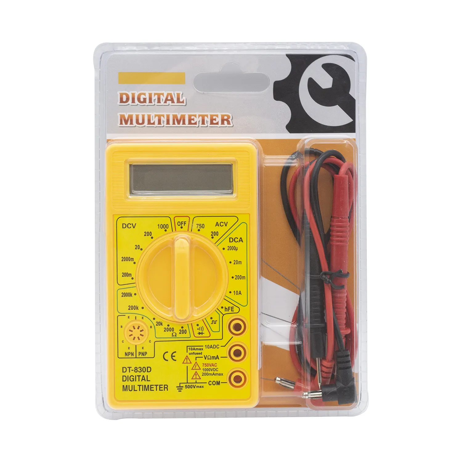 DT-830D DC/AC Current Electrical Clamp Voltage Test Meter Multimeters Analog Manual Range Digital Clamp Multimeter